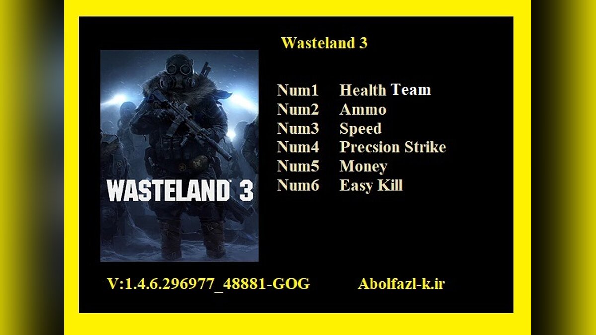 Wasteland 3 — Trainer (+6) [1.4.6.296977_48881]