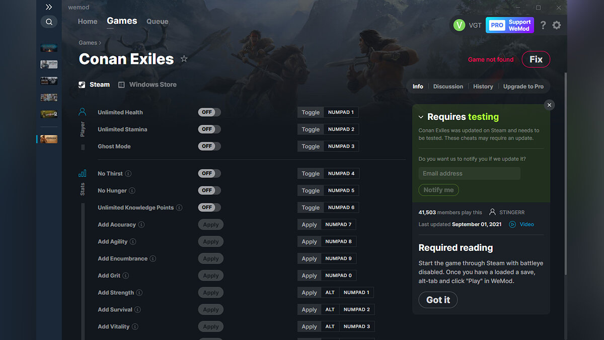 Conan Exiles — Trainer (+17) from 09/01/2021 [WeMod]