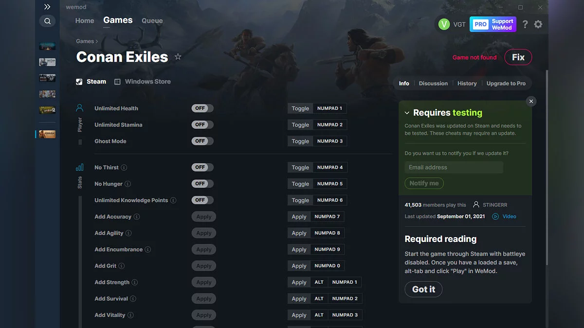 Conan Exiles — Trainer (+17) from 09/01/2021 [WeMod]