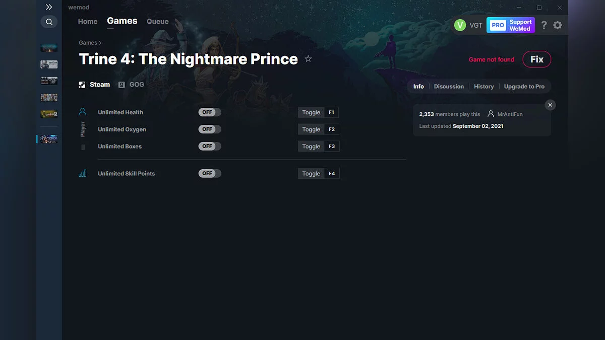 Trine 4: The Nightmare Prince — Trainer (+4) from 02.09.2021 [WeMod]