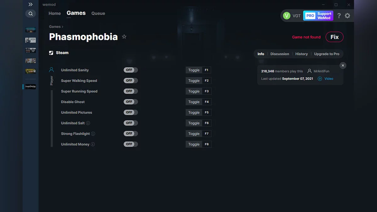 Phasmophobia — Formateur (+8) du 07/09/2021 [WeMod]