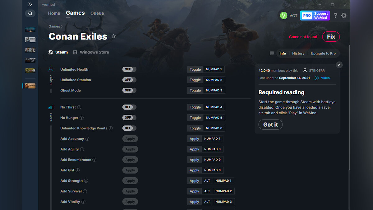 Conan Exiles — Trainer (+17) from 09/14/2021 [WeMod]