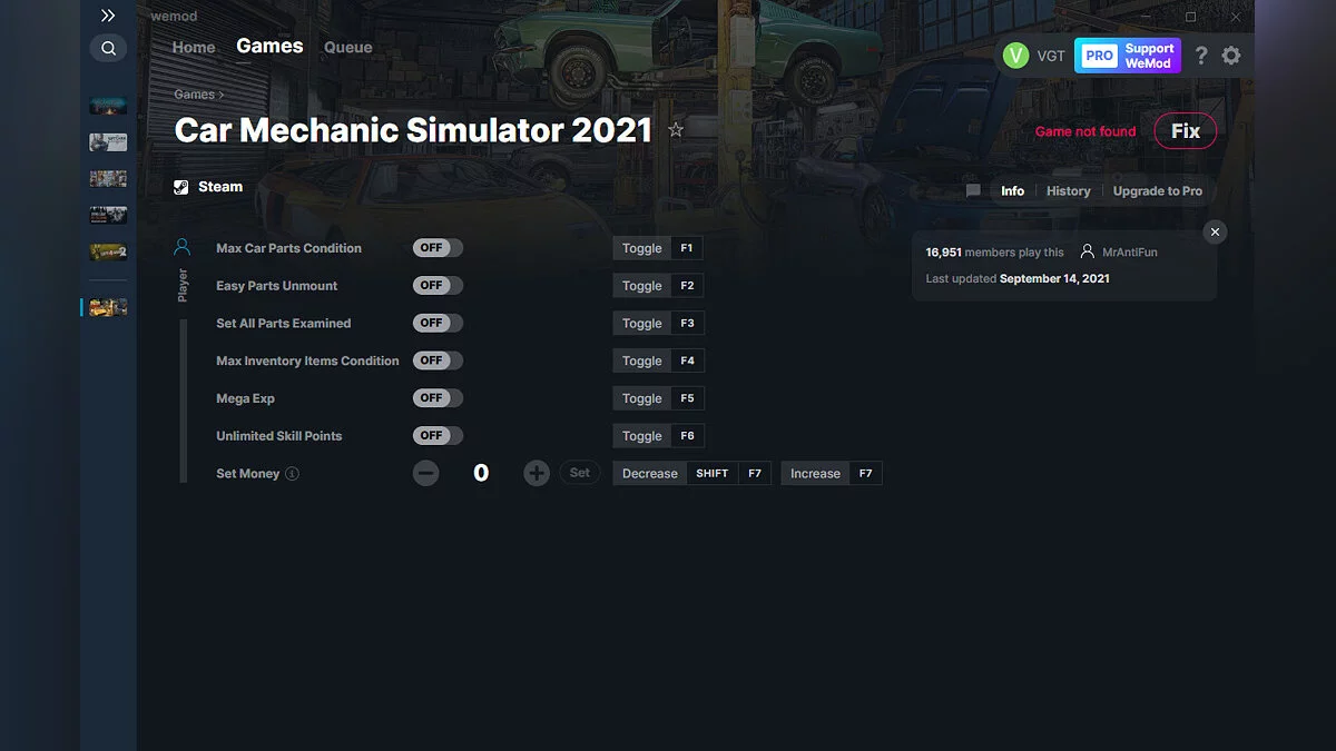 Car Mechanic Simulator 2021 — Trainer (+7) from 09/14/2021 [WeMod]