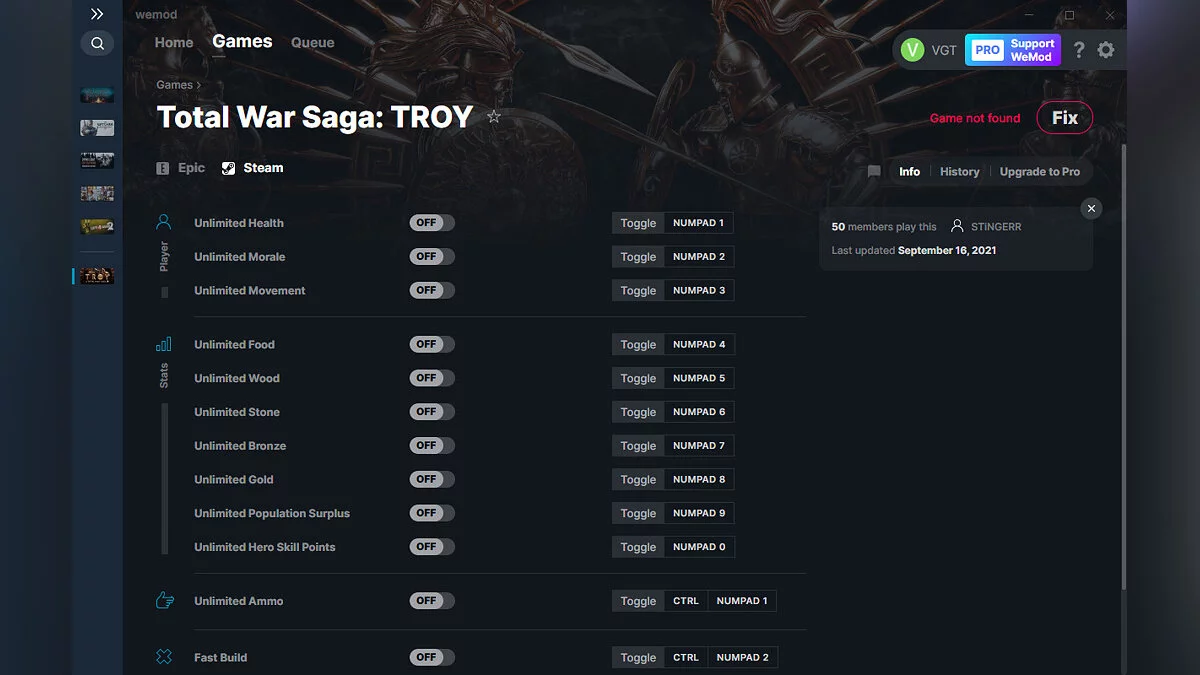 Total War Saga: Troy — Trener (+13) od 16.09.2021 [WeMod]