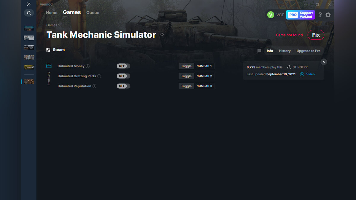 Tank Mechanic Simulator — Trainer (+3) from 09/16/2021 [WeMod]