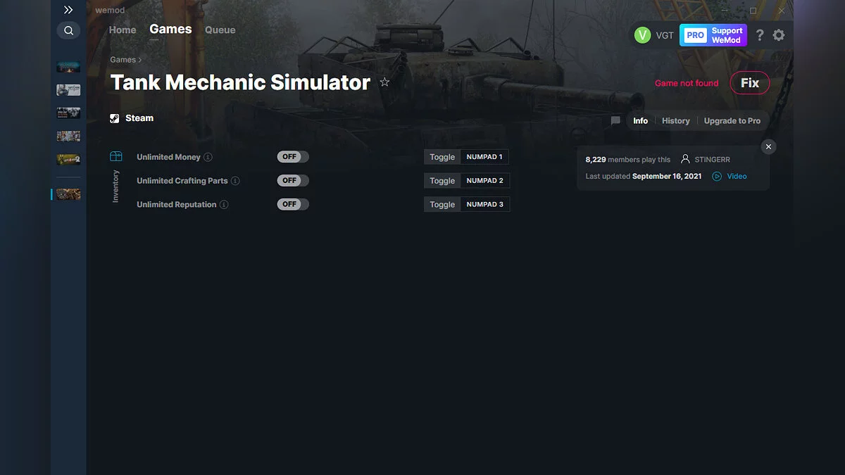 Tank Mechanic Simulator — Trainer (+3) from 09/16/2021 [WeMod]