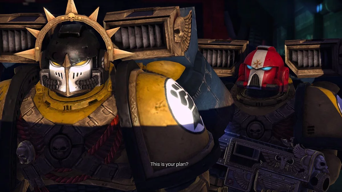 Warhammer 40,000: Space Marine — Kaiserlicher Faustkaplan mit Heiligenschein