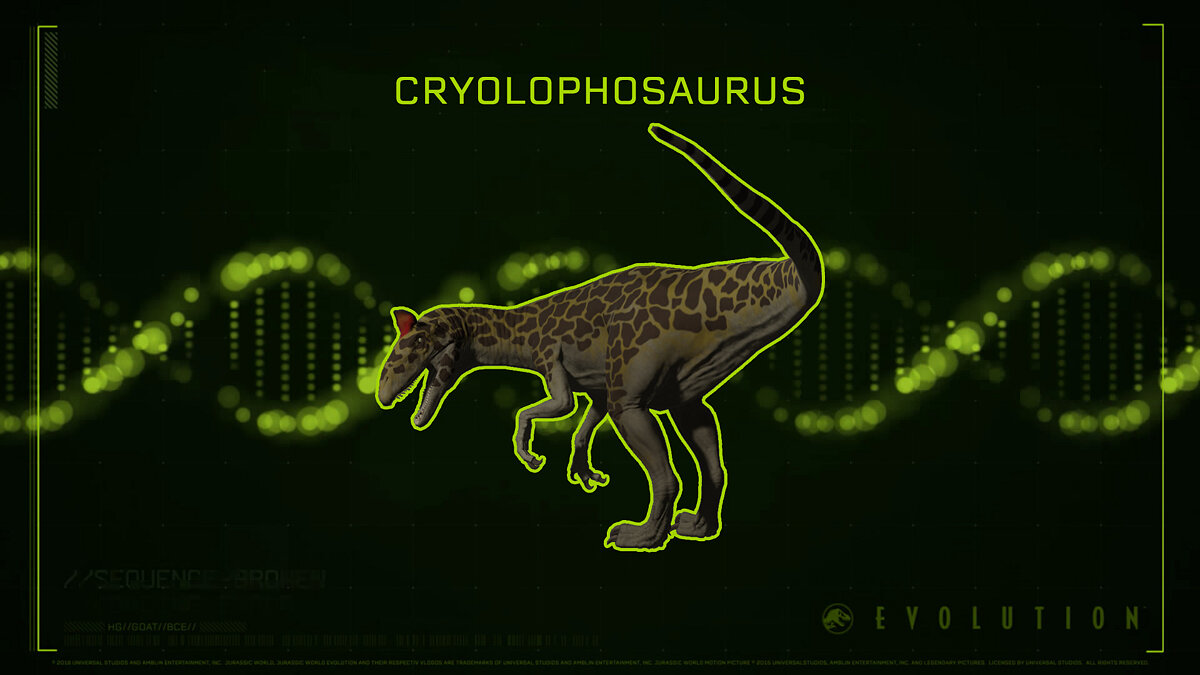 Jurassic World Evolution — New species of cryolophosaurs