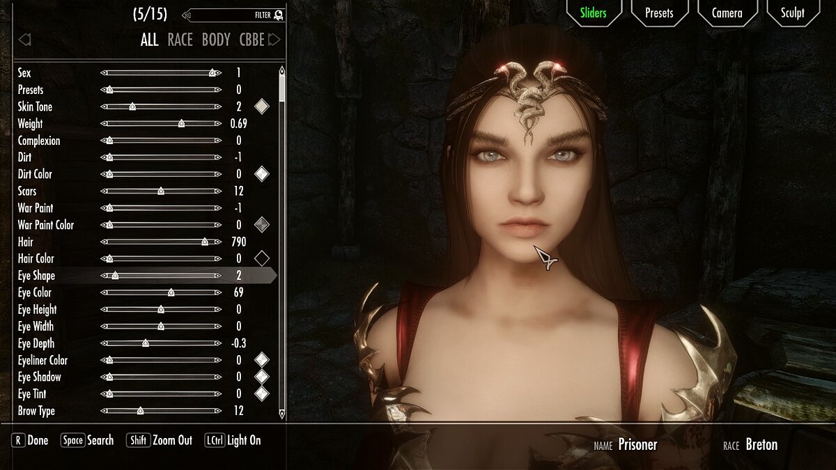 Elder Scrolls 5: Skyrim Special Edition — Evanescence - preset for Racemenu