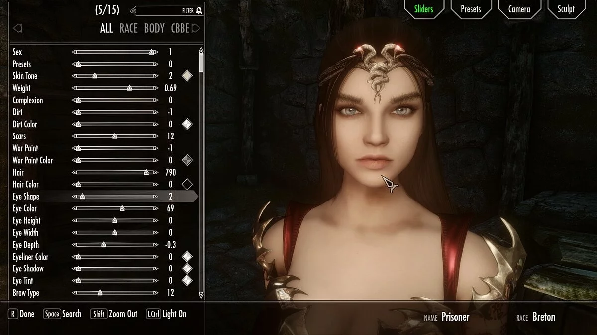 Elder Scrolls 5: Skyrim Special Edition — Evanescence - preset for Racemenu