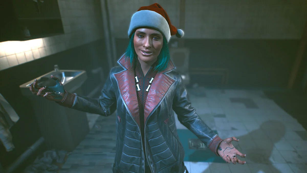 Cyberpunk 2077 — Шапка Санта-Клауса