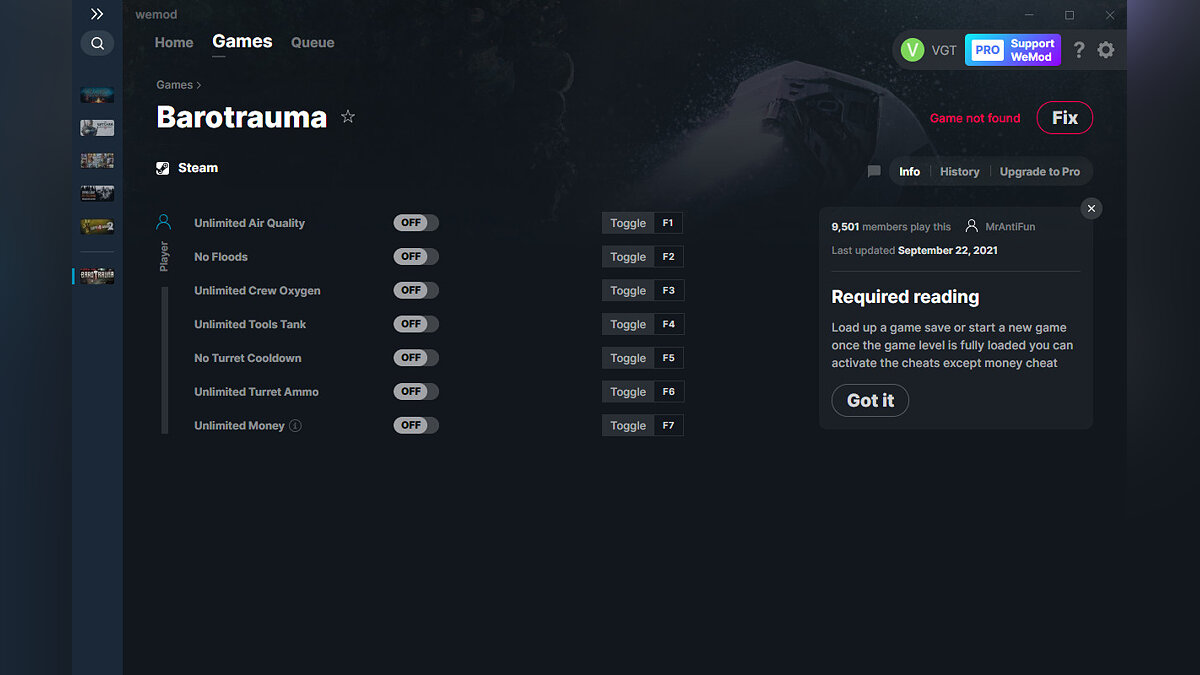 Barotrauma — Trainer (+7) from 09.22.2021 [WeMod]