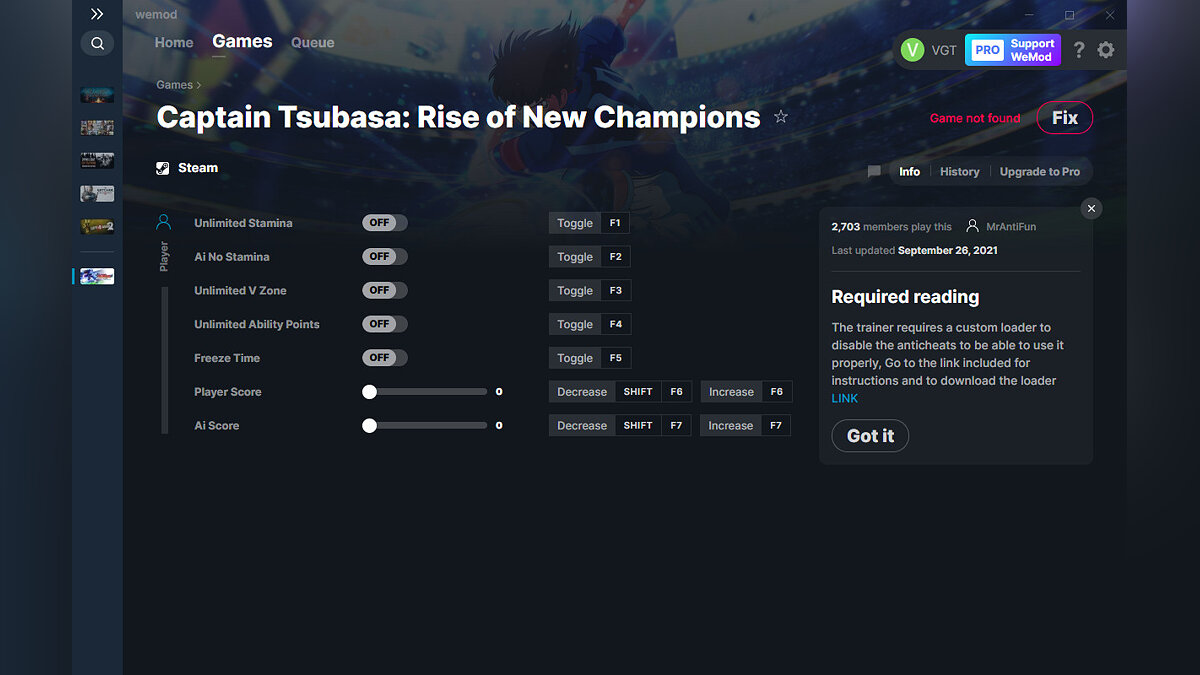 Captain Tsubasa: Rise of New Champions — Trainer (+7) from 09.26.2021 [WeMod]