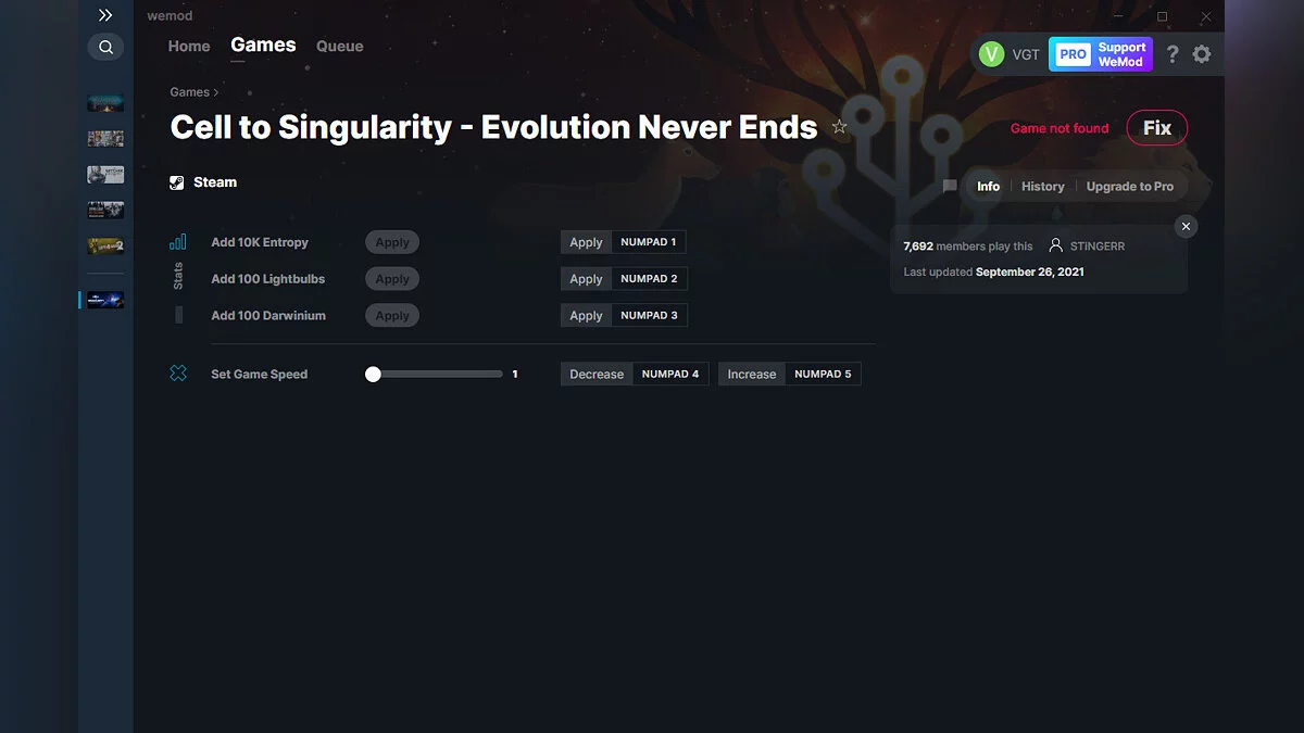 Cell to Singularity - Evolution Never Ends — Entrenador (+4) del 26.09.2021 [WeMod]