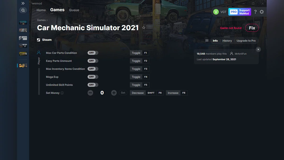 Car Mechanic Simulator 2021 — Trainer (+6) from 09/28/2021 [WeMod]