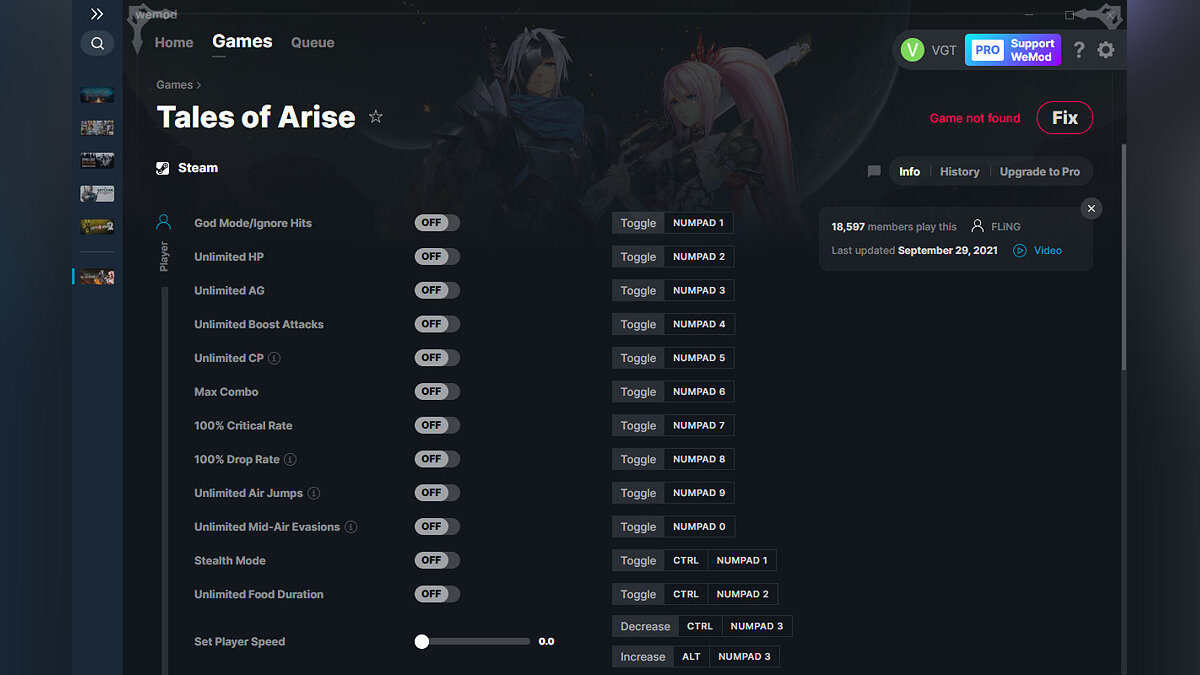 Tales of Arise — Trainer (+29) from 09.29.2021 [WeMod]