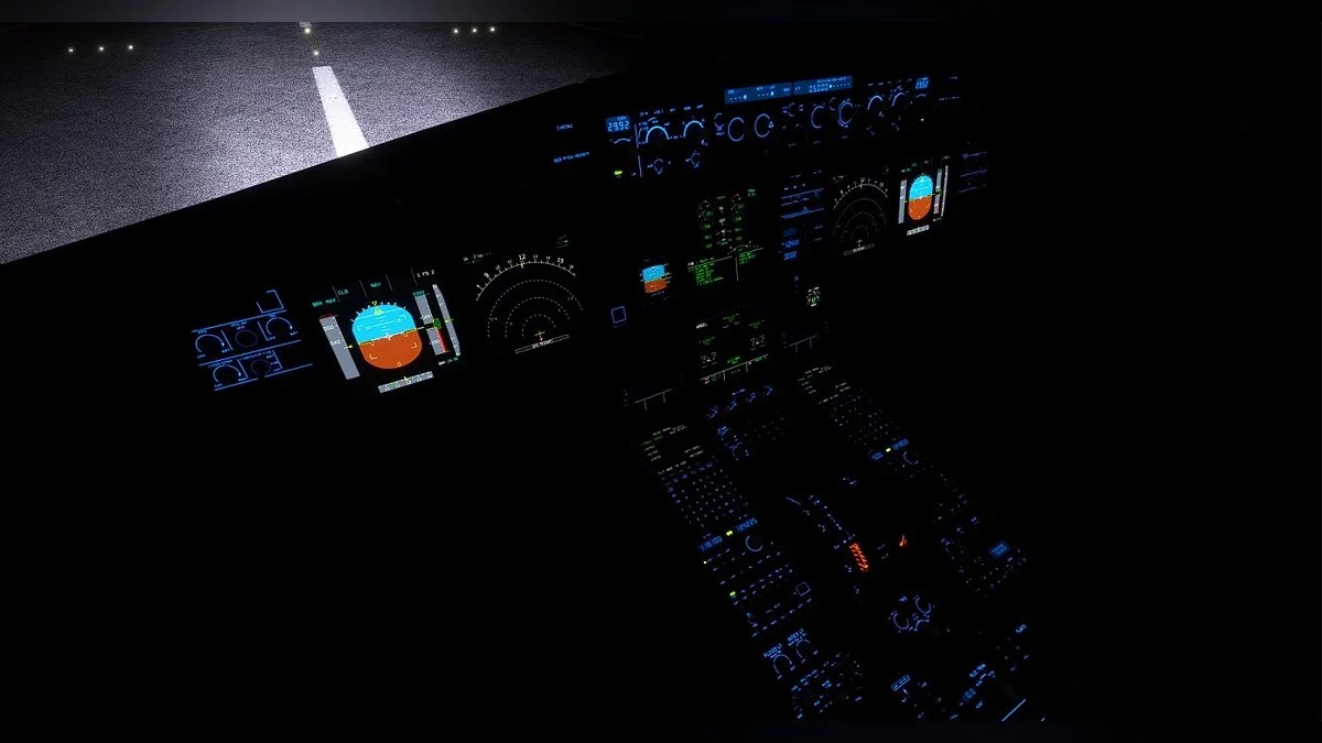 Microsoft Flight Simulator — Cabina negra e iluminación azul para el A320NX