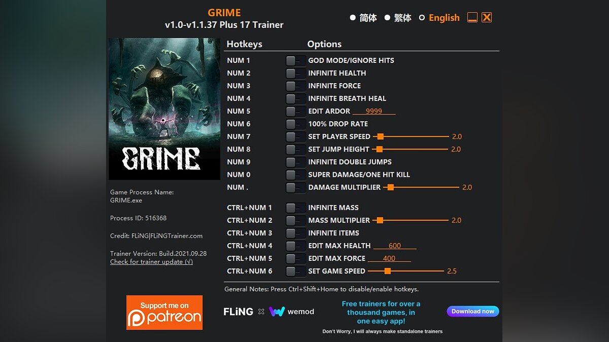 Grime — Trainer (+17) [1.0 - 1.1.37]