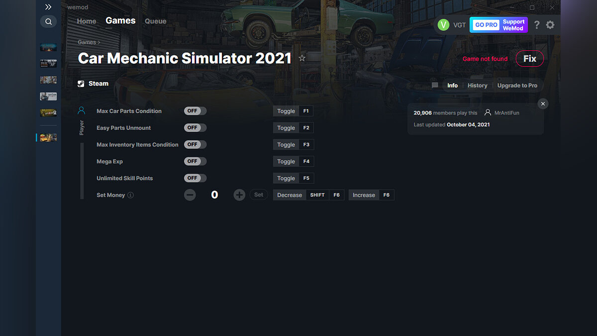 Car Mechanic Simulator 2021 — Trainer (+6) from 10/04/2021 [WeMod]