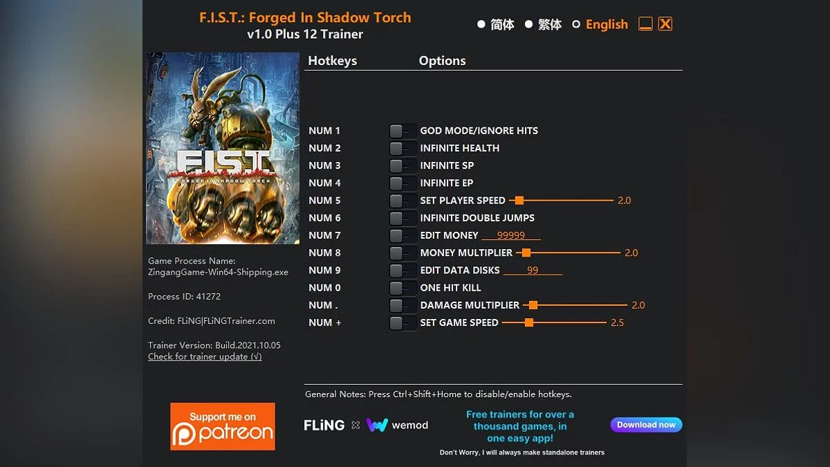 F.I.S.T.: Forged in Shadow Torch — Trainer (+12) [1.0]