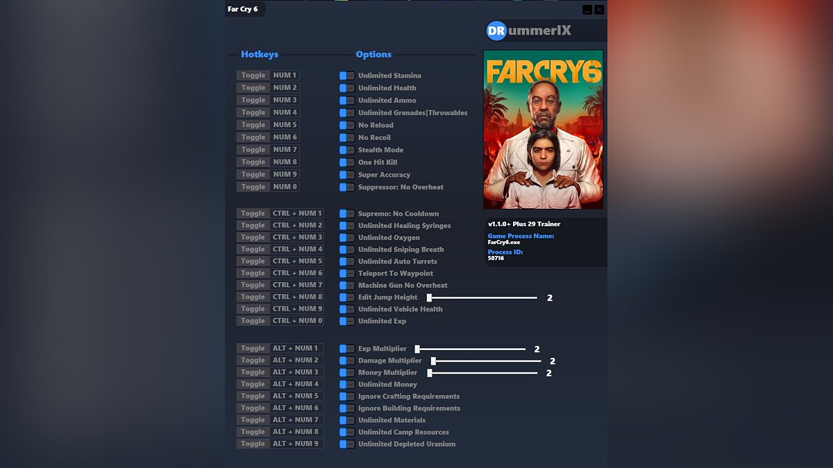 Far Cry 6 — Trainer (+29) [Game Version: v1.1.0+]