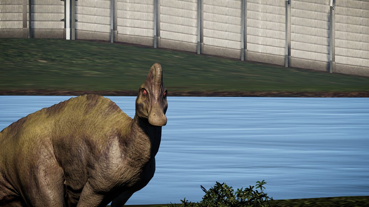 Jurassic World Evolution — Corythosaurus with red eye