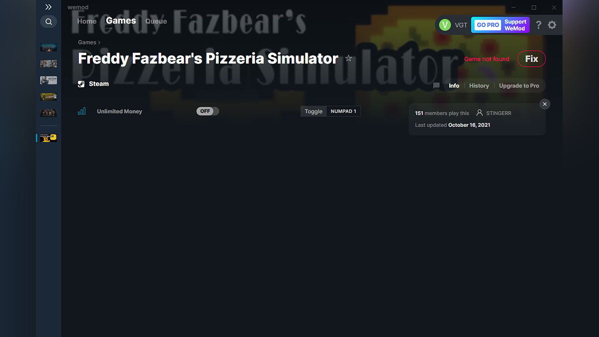 Freddy Fazbear&#039;s Pizzeria Simulator — Trainer (+1) from 10/16/2021 [WeMod]