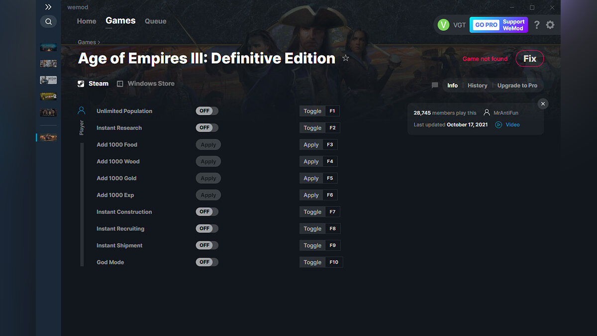 Age Of Empires 3: Definitive Edition — Trainer (+10) from 10/17/2021 [WeMod]