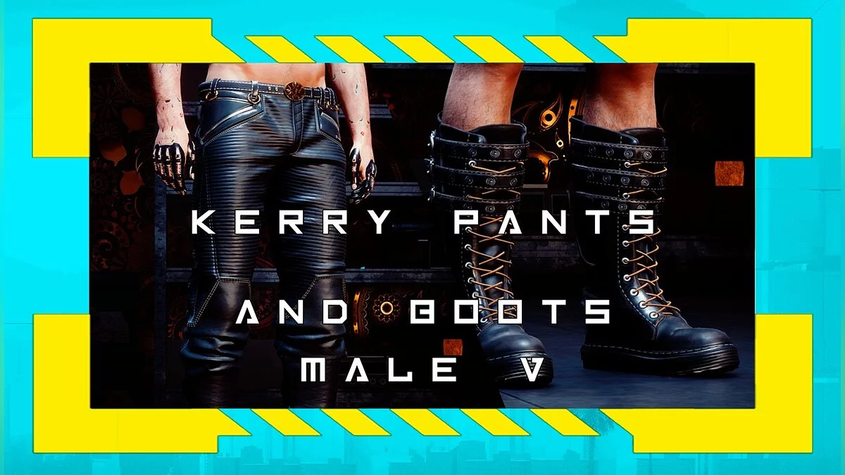 Cyberpunk 2077 — Pantalones y botas Kerry para hombre.