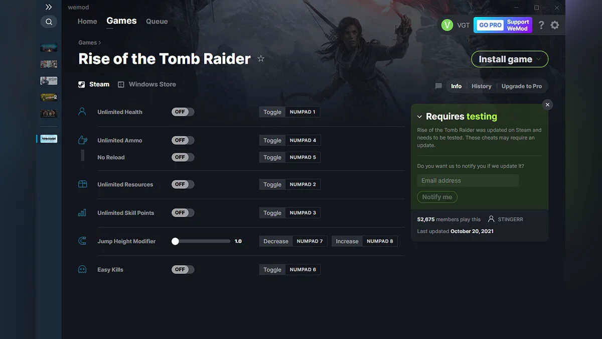 Rise of the Tomb Raider — Trainer (+7) from 10.20.2021 [WeMod]