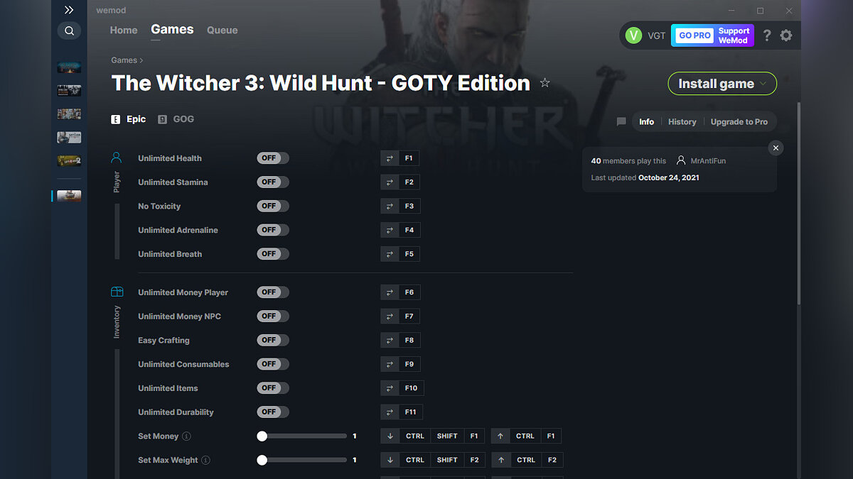 The Witcher 3: Wild Hunt — Trainer (+25) from 10/24/2021 [WeMod]