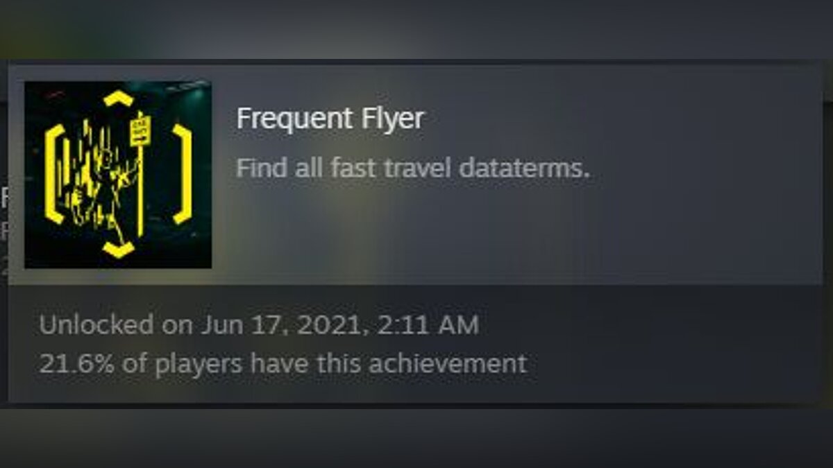 Cyberpunk 2077 — Achievement "Frequent Flyer"