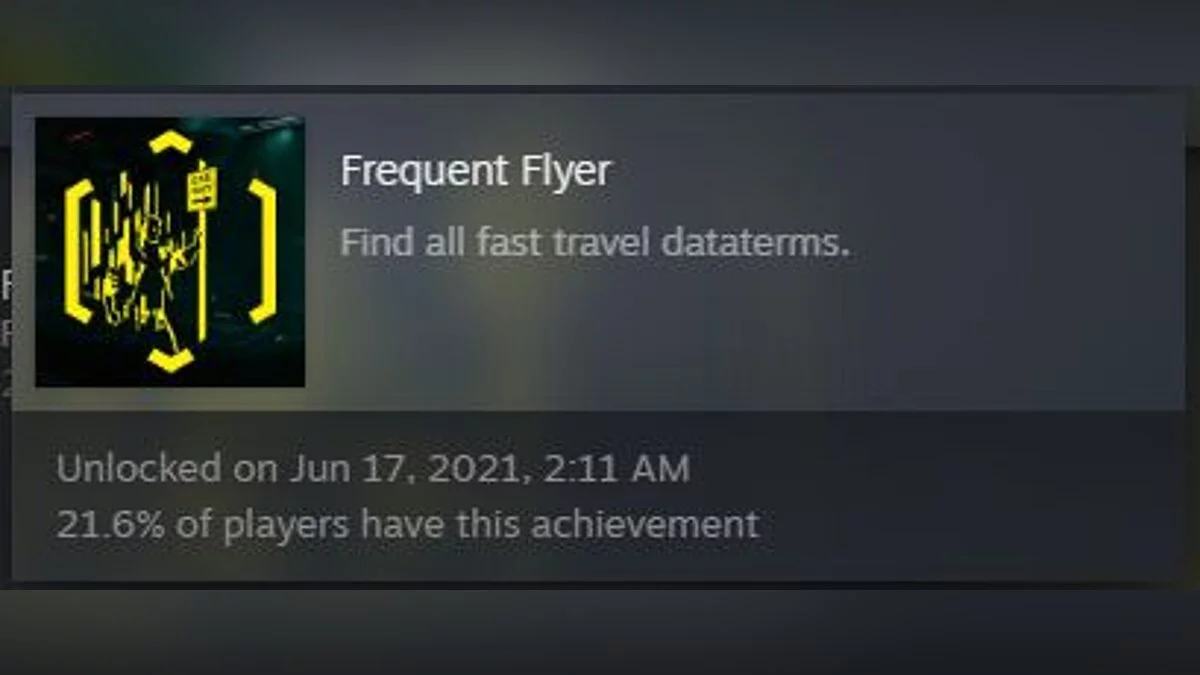 Cyberpunk 2077 — Achievement "Frequent Flyer"