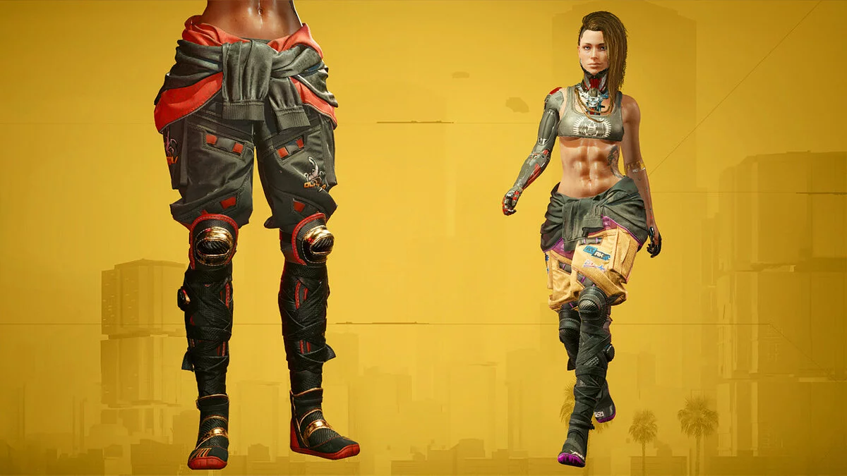 Cyberpunk 2077 — Pantalones y zapatos Street Ninja