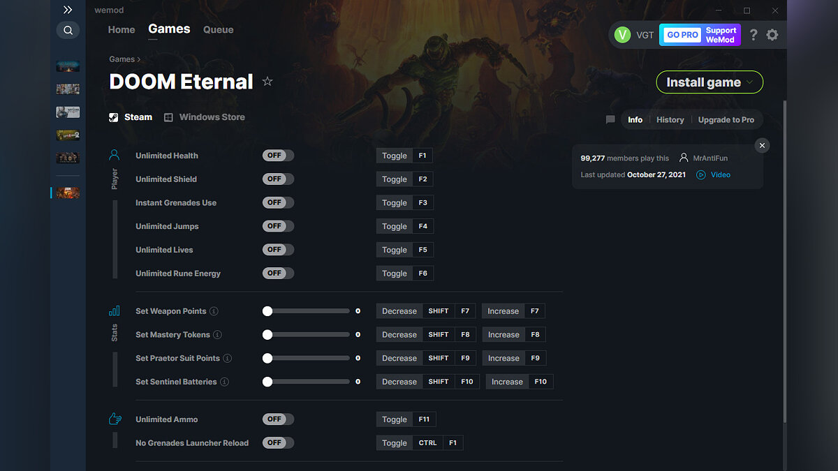 Doom Eternal — Trainer (+13) from 10/27/2021 [WeMod]