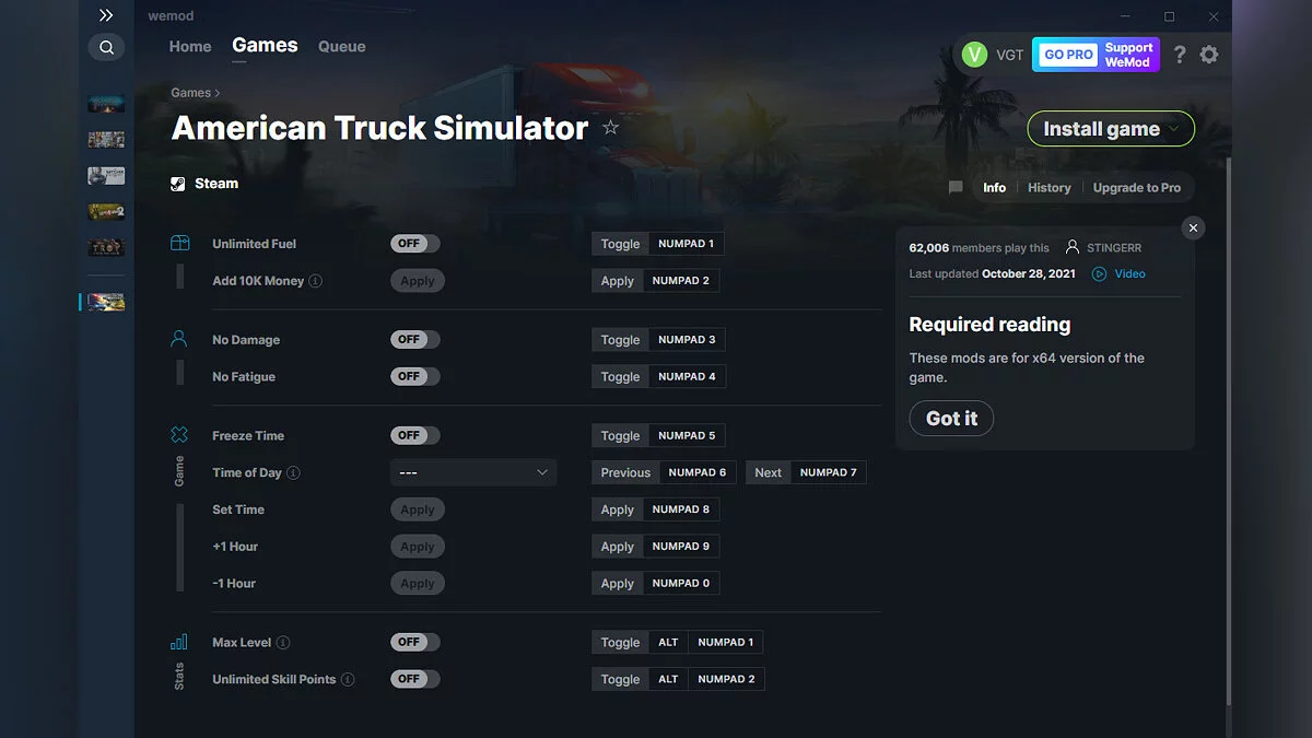 American Truck Simulator — Trainer (+11) from 10/28/2021 [WeMod]