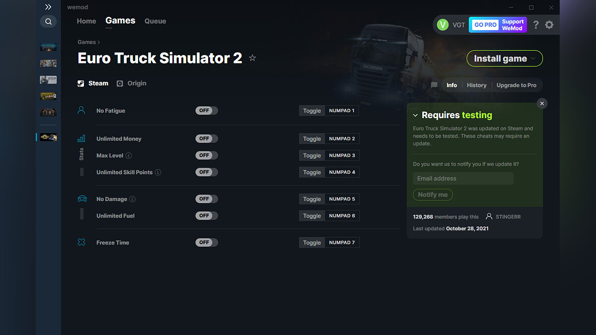 Euro Truck Simulator 2 — Trainer (+7) from 10.28.2021 [WeMod]