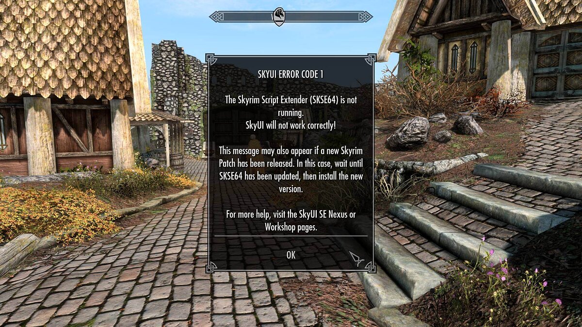 Elder Scrolls 5: Skyrim Special Edition — Fixing Skyui error code -1