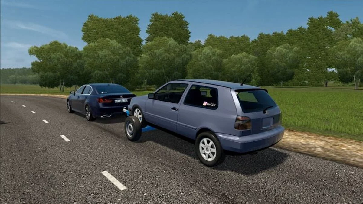 City Car Driving — Trailer - tow truck with VW Golf 3