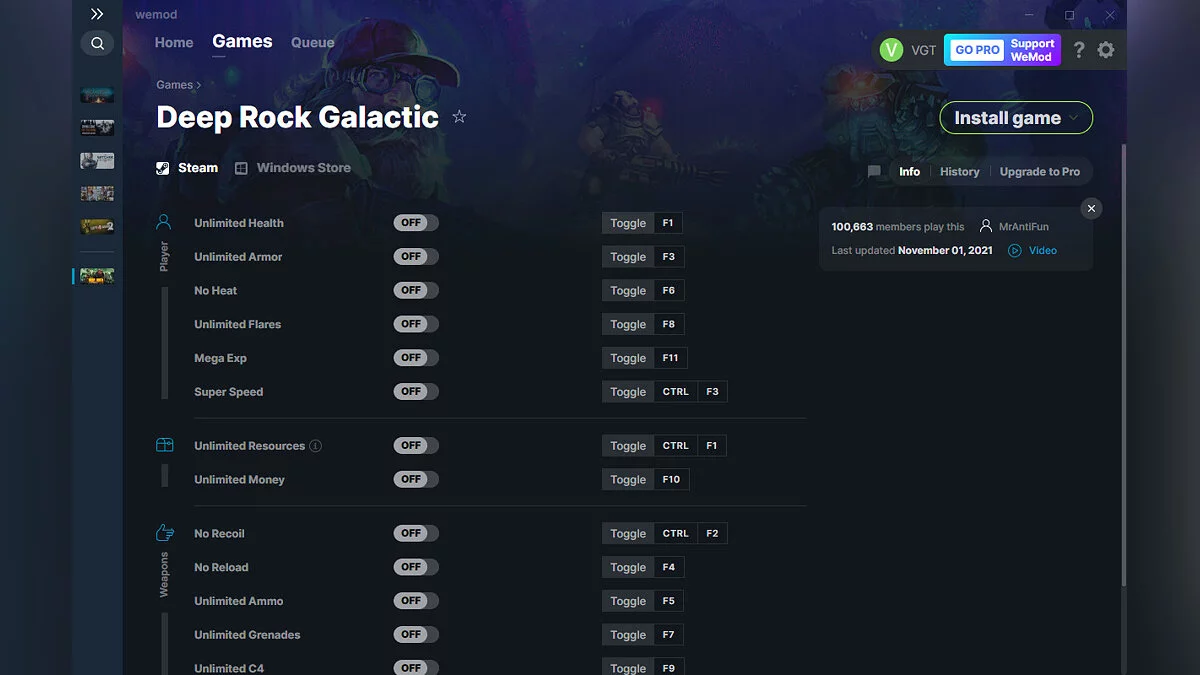 Deep Rock Galactic — Trainer (+14) from 01.11.2021 [WeMod]