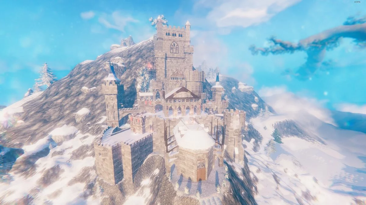 Valheim — Frostguard Castle - a huge mountain castle in the Gothic style