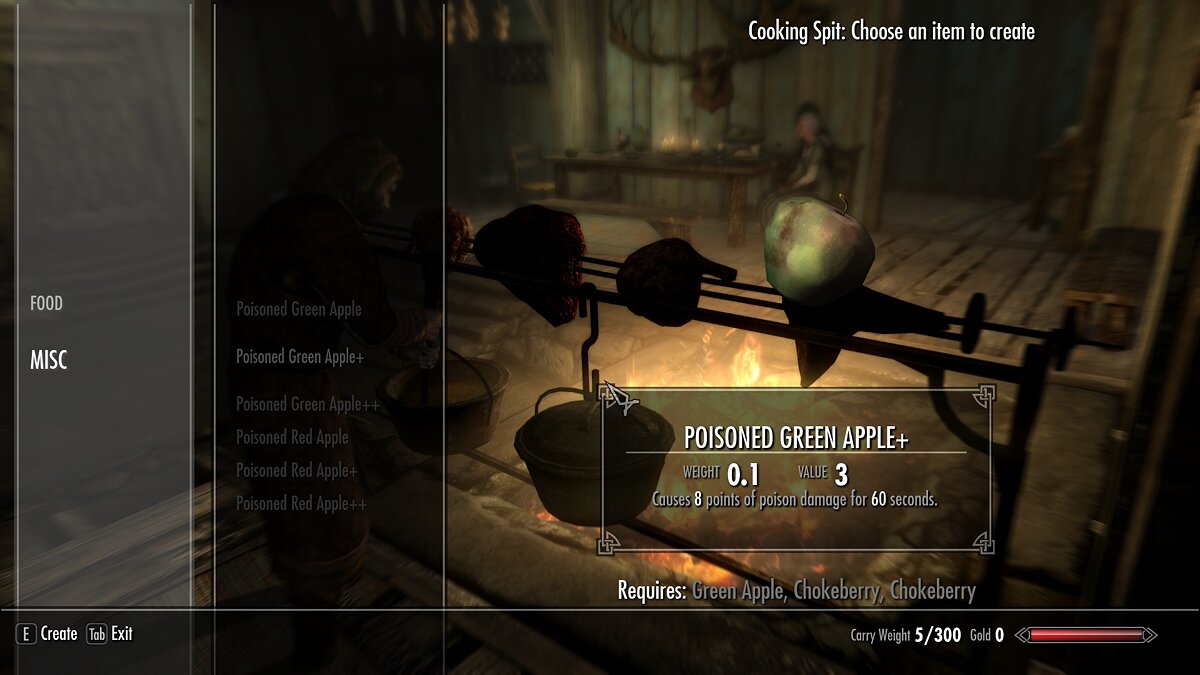 Elder Scrolls 5: Skyrim Special Edition — Very poisoned apples