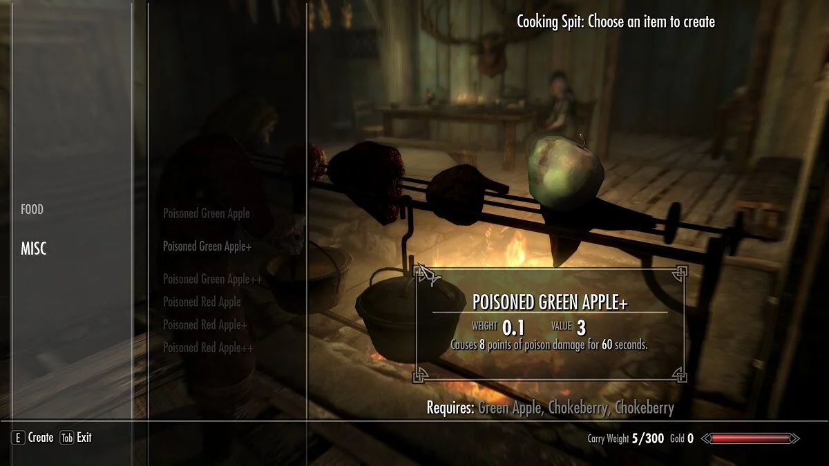 Elder Scrolls 5: Skyrim Special Edition — Very poisoned apples