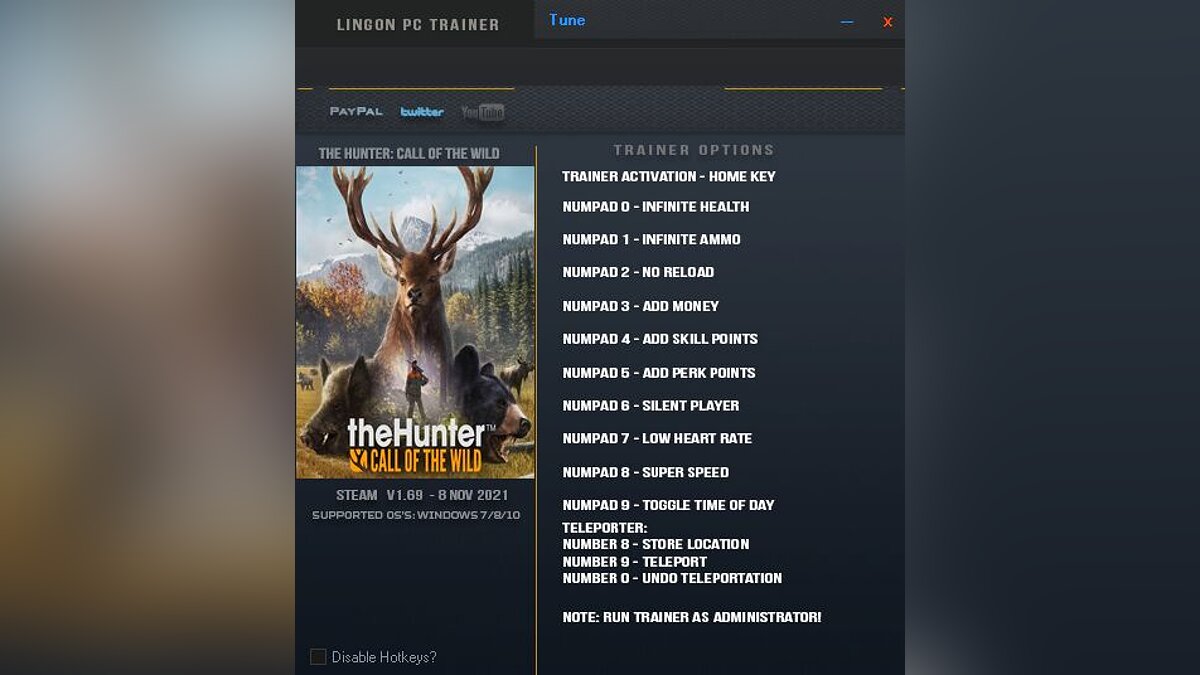 theHunter: Call of the Wild — Trainer (+12) [1.69 - UPD: 11/08/2021]