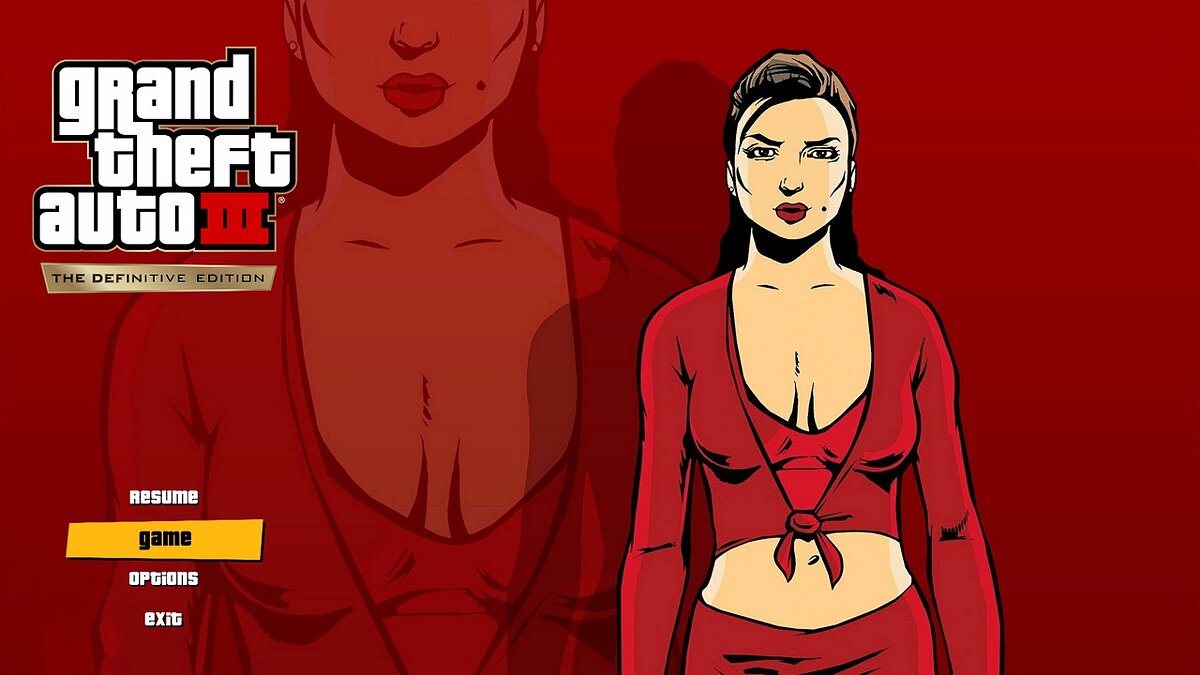 GTA: The Trilogy – The Definitive Edition — Maria on the main screen