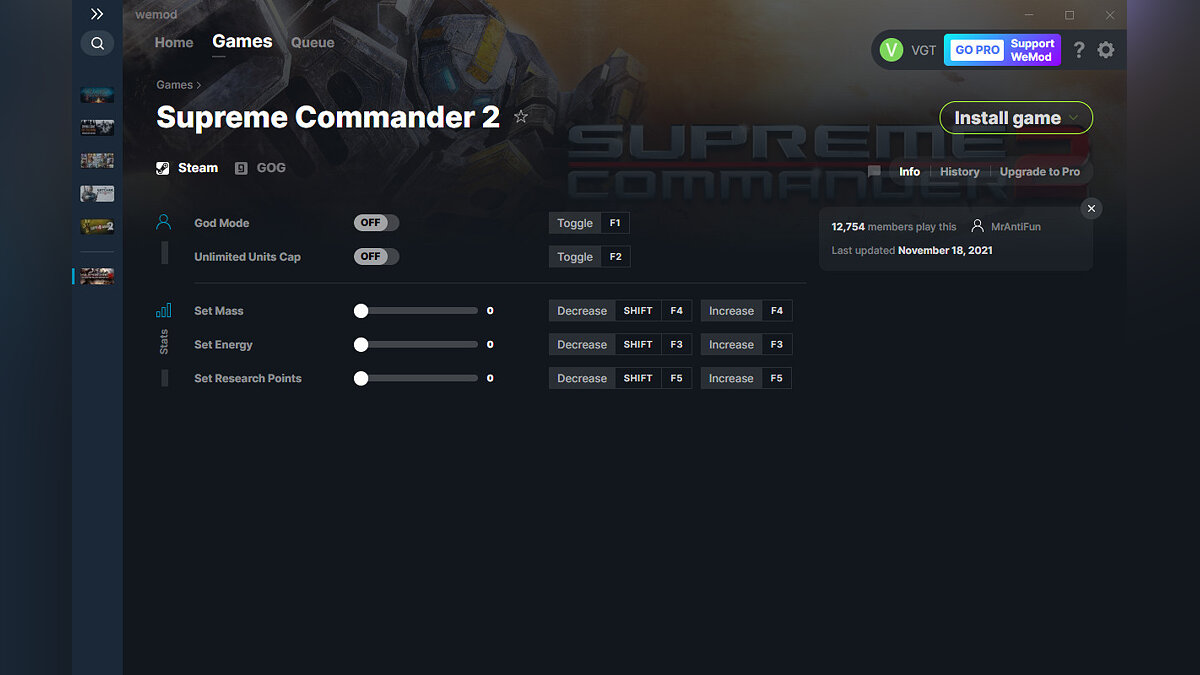 Supreme Commander 2 — Trainer (+5) from 11/18/2021 [WeMod]