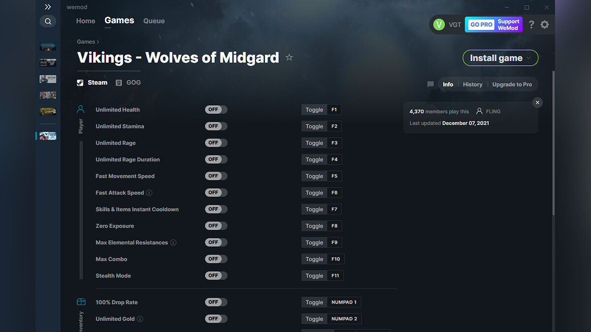 Vikings: Wolves of Midgard — Trainer (+23) from 12/07/2021 [WeMod]