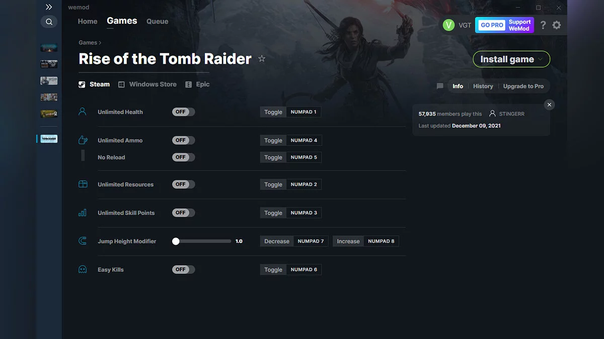 Rise of the Tomb Raider — Trainer (+7) from 09.12.2021 [WeMod]