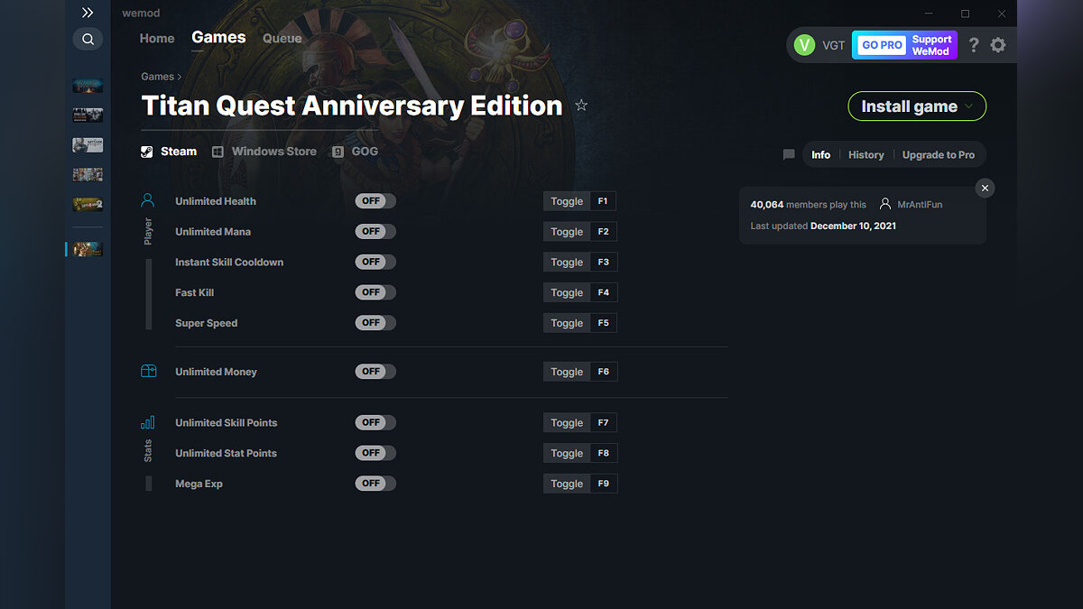 Titan Quest Anniversary Edition — Trainer (+9) from 12/10/2021 [WeMod]