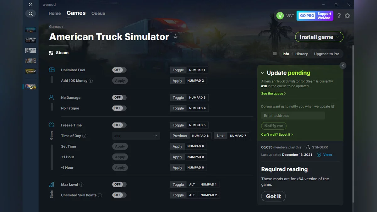 American Truck Simulator — Trainer (+11) from 12/13/2021 [WeMod]